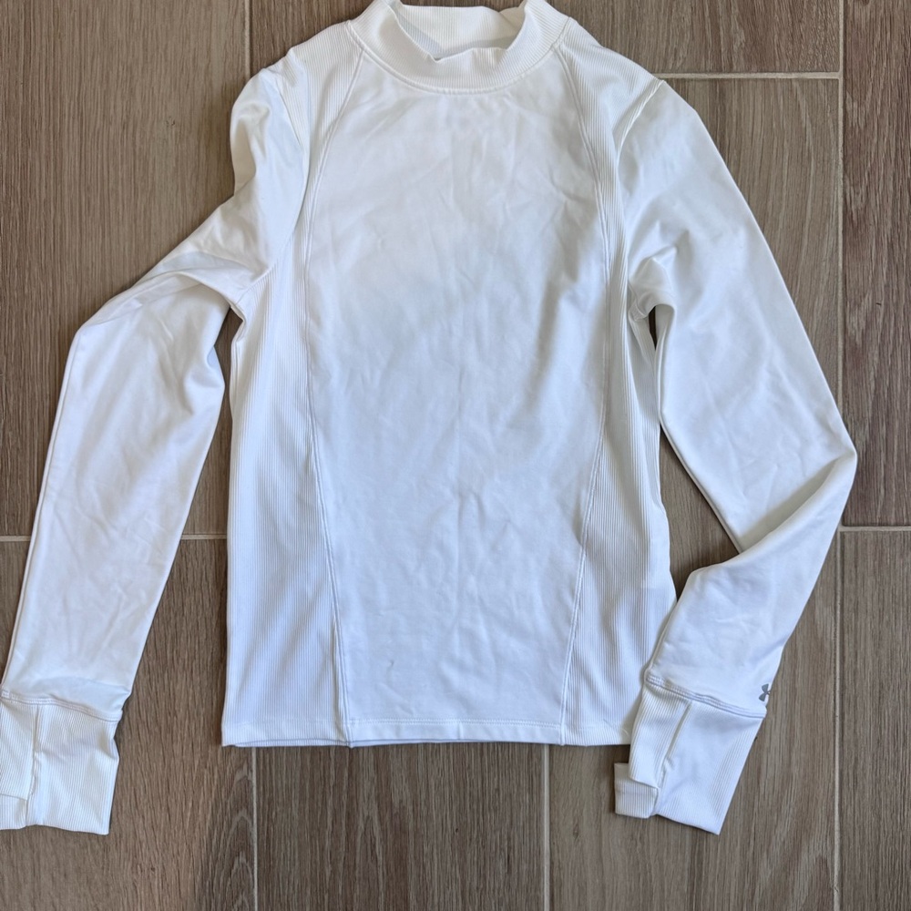 Under Armour White Fitted Long Sleeve Shirt